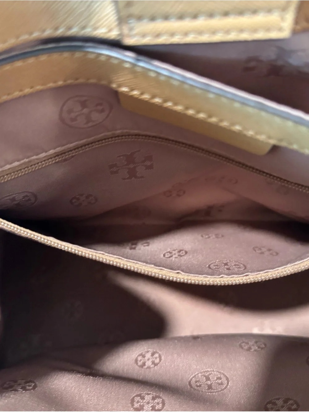 Tory Burch Camel/Tan Leather Structured Crossbody Tote